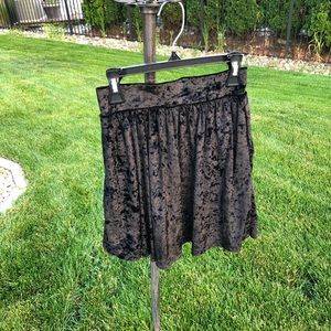 Black velvet skater skirt